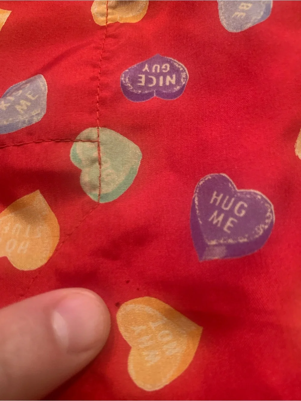 Vintage Structure Red Heart-Print Men’s Silk Boxers